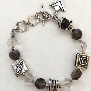 Silpada Smokey topaz and clear quartz bracelet